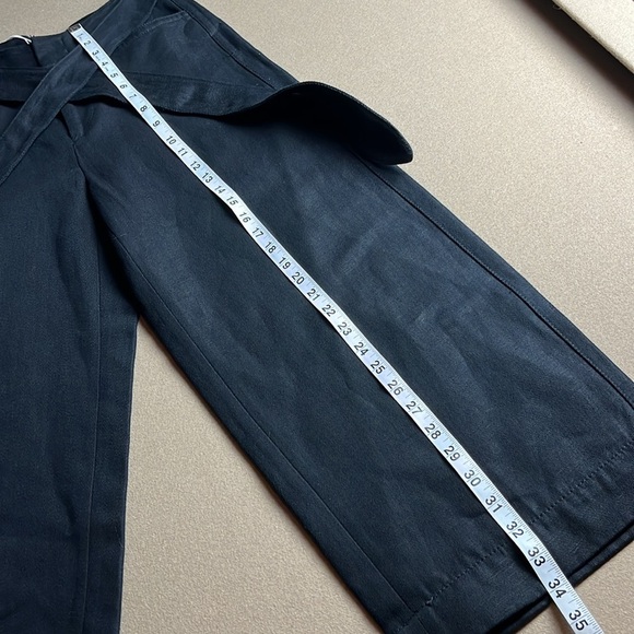 VINCE NWT Black Wide Leg Tie Front Cropped Pants - Size 10 - Picture 10 of 11